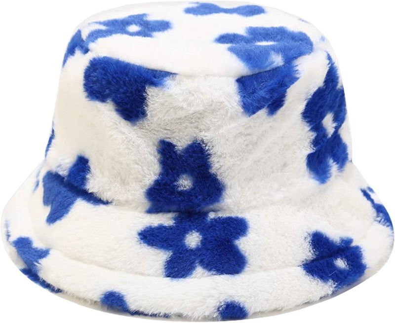 Dirholl Women's Winter Faux Fur Fuzzy Warm Bucket Hat - Image 1